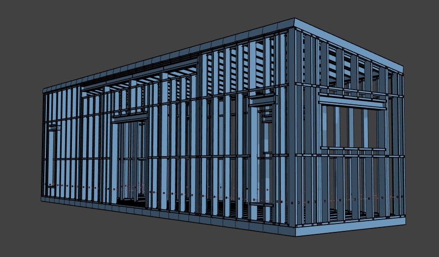 Digital light steel frame model prepared for manufacturing