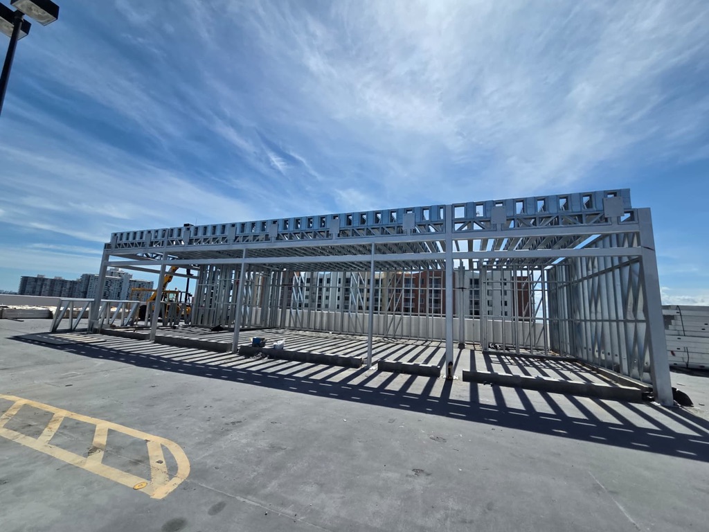 Commercial light steel frame rooftop structure